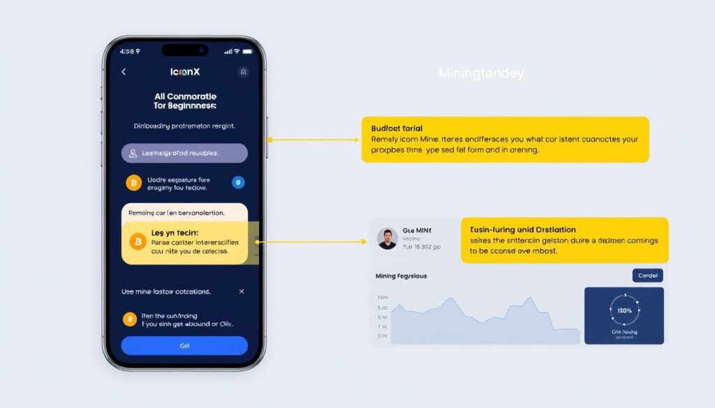 Mining Race von IconX App-Oberfläche für Einsteiger