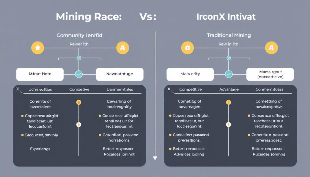 Vergleichsdiagramm zwischen Mining Race von IconX und traditionellen Mining-Methoden